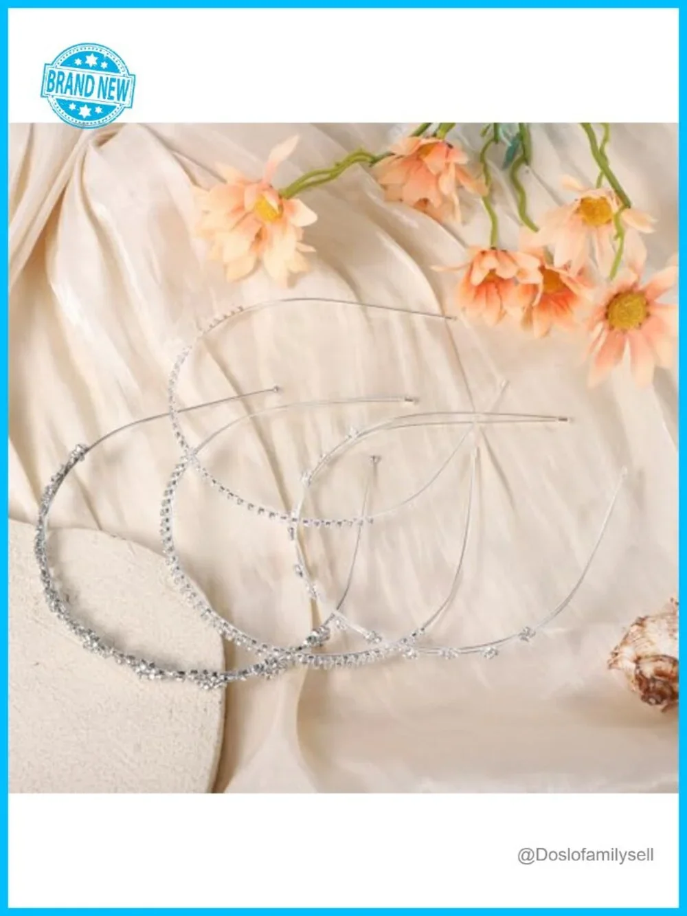 4 Pack Rhinestone Headbands Bling Wedding Hair Band Metal Prom Accessory